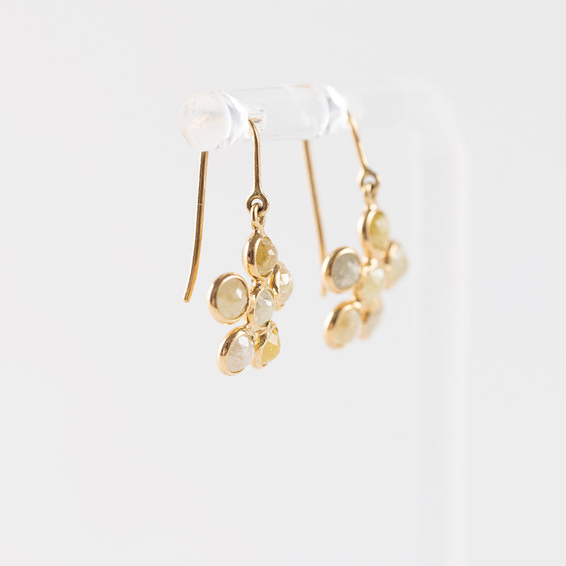 Diamond flower earrings