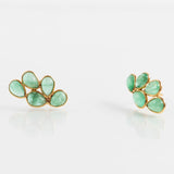 Petals Green Emerald Stud Earrings