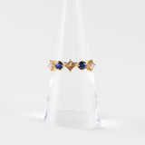 Blue Sapphire and Diamond Stack Ring